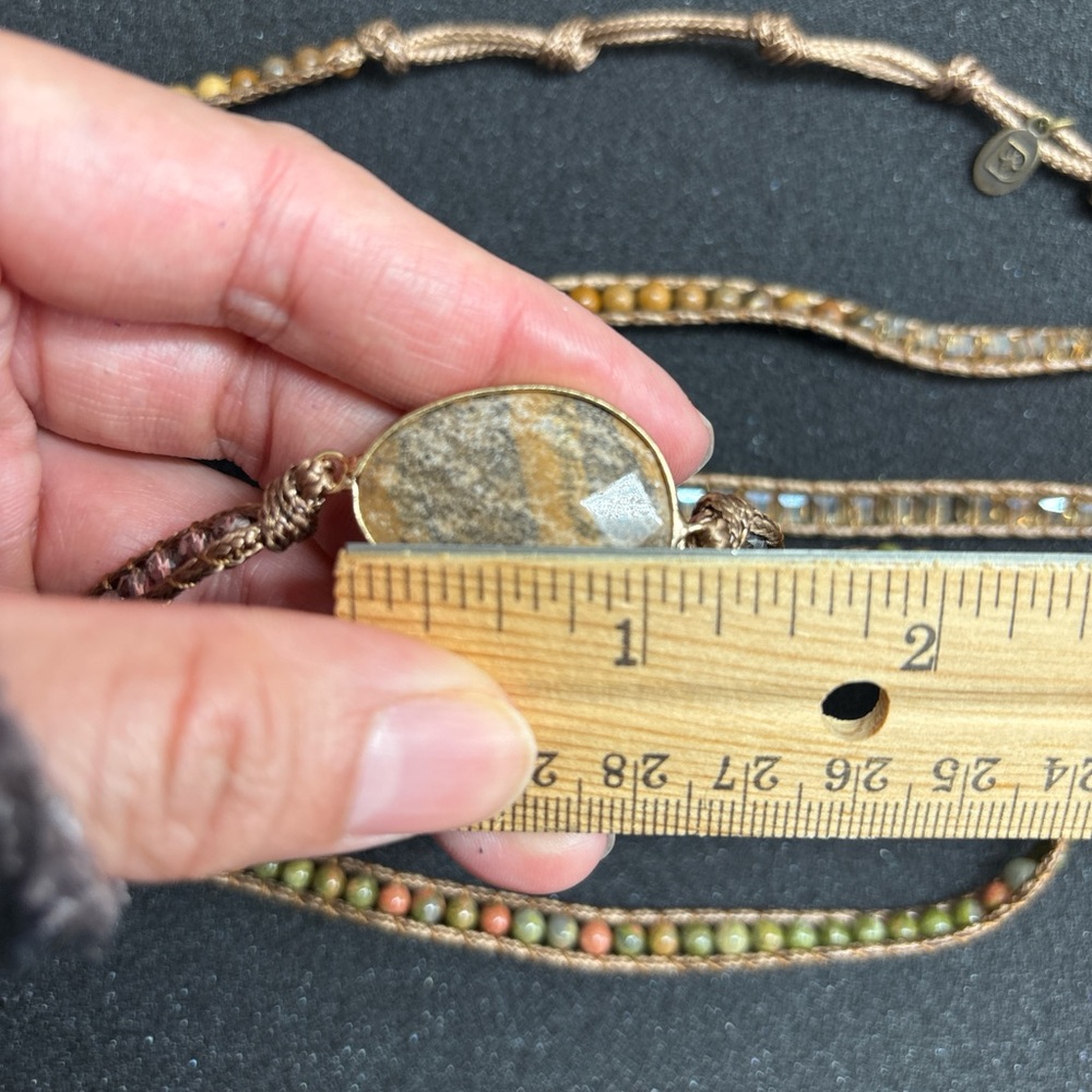Dylan Jewelry Kelly Wrap Bracelet Jasper Stone Vegan Leather NWT - Picture 5 of 5